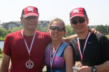 Jo with honorary Chicks - Tony and Martin